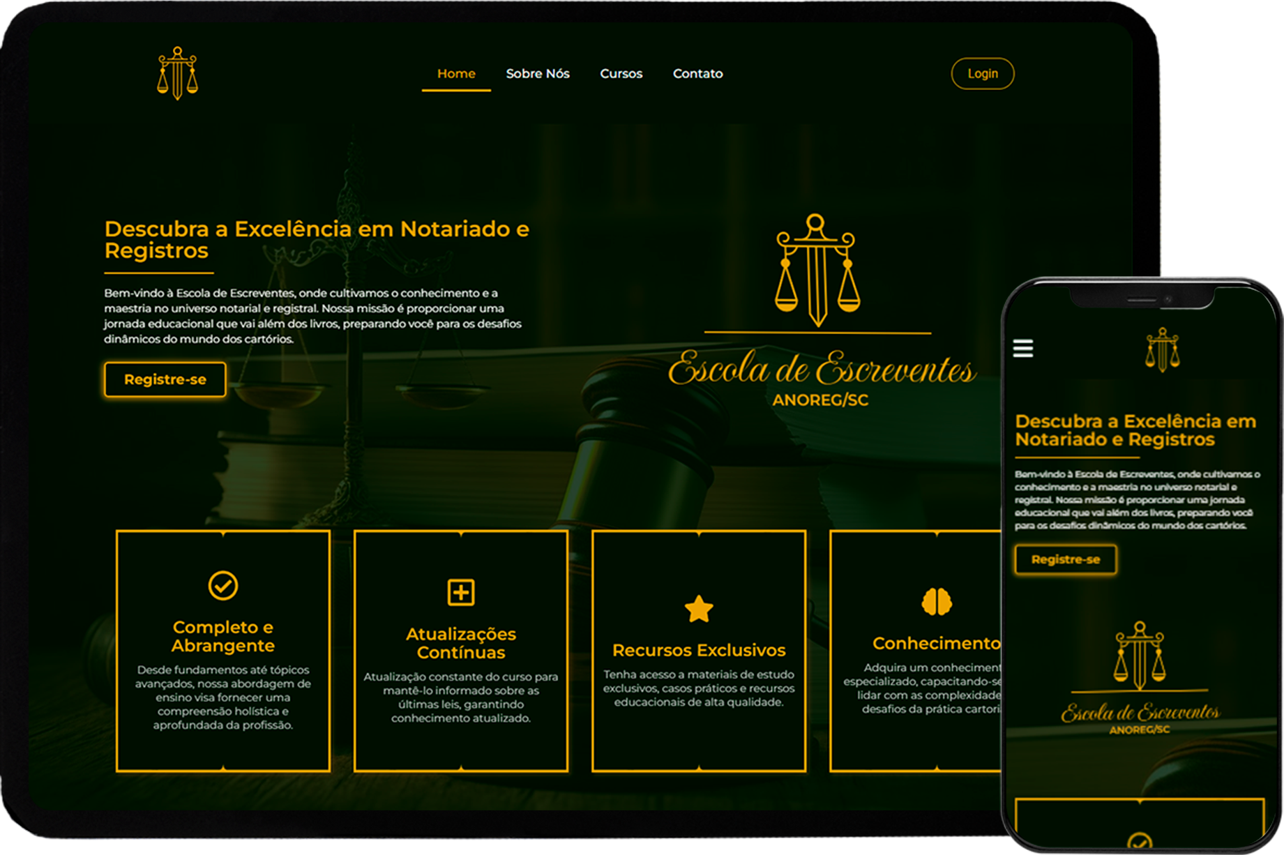 Apresentação Site Evoweb Escola de Escreventes