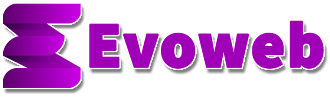 Logo Roxo Evoweb Traçado com sombra